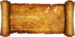 Löfler Antal névjegykártya